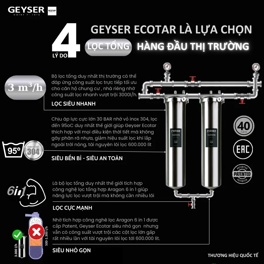 Hệ thống lọc nước tổng đầu nguồn Geyser Ecotar 2F - ảnh 2
