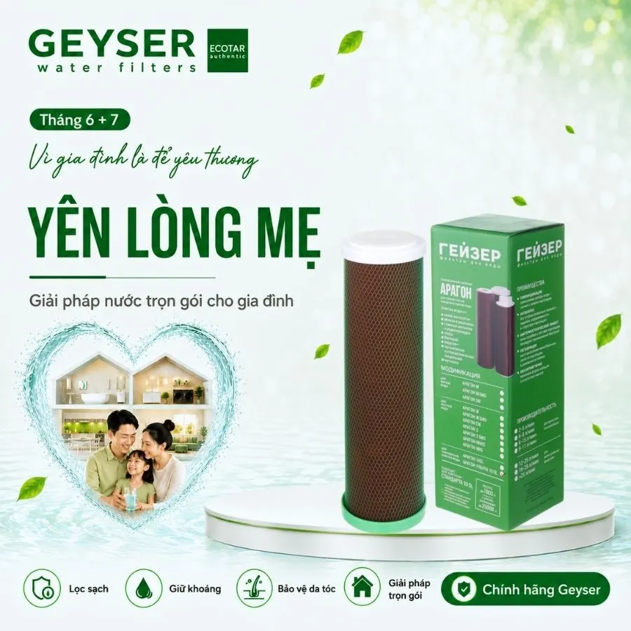 Siêu lõi lọc nước Geyser Ultra Aragon Bio thế hệ chính hãng