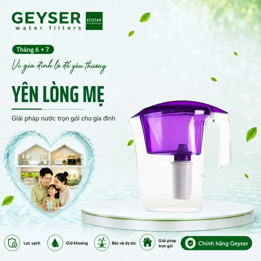 Bình nước kháng khuẩn Geyser Blue Mini 2,5l chính hãng