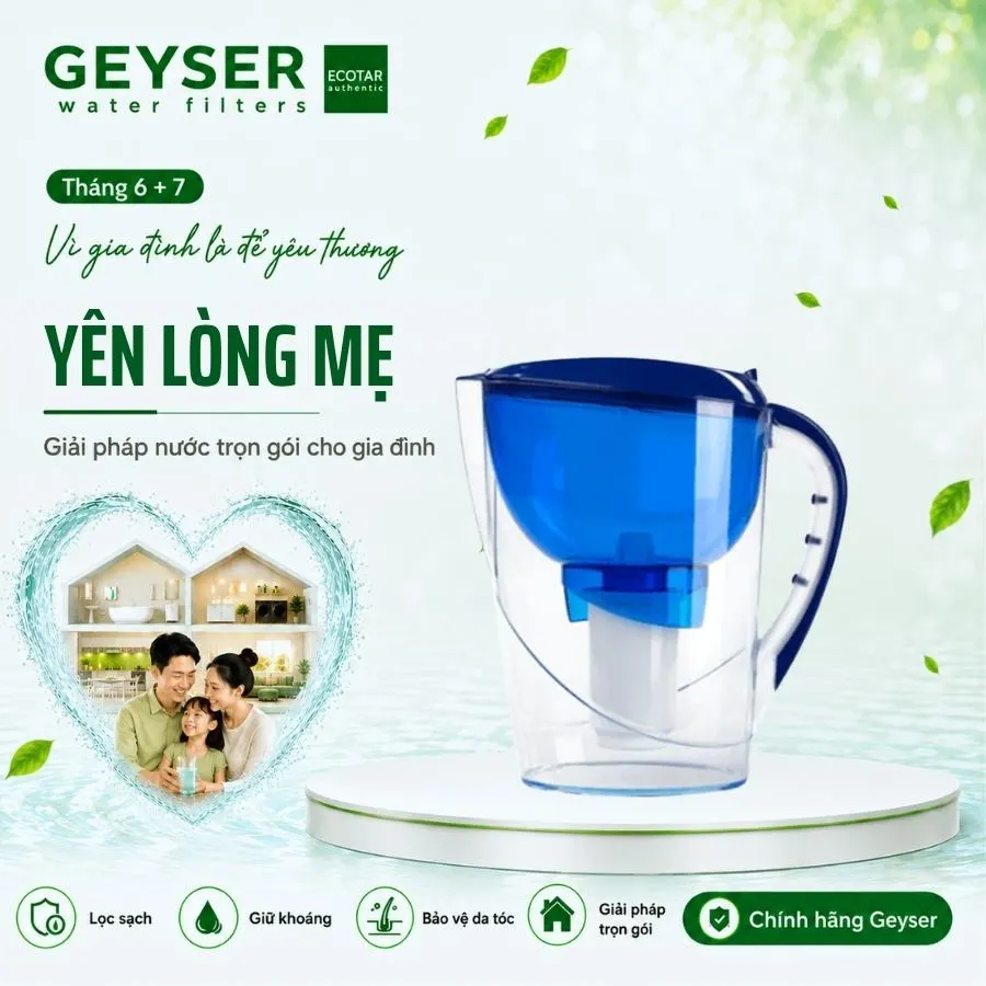 Bình lọc nước kháng khuẩn nano Geyser Aquarius 3.7L chính hãng