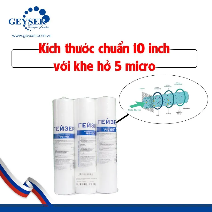 Lõi lọc PP được sản xuất từ 100% polypropylene nguyên chất