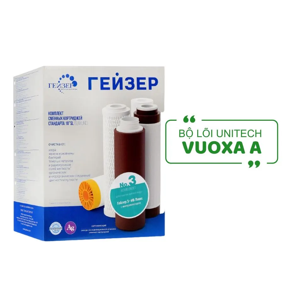 Bộ 3 lõi lọc nước Geyser Vuoxa A nhập khẩu từ chính hãng