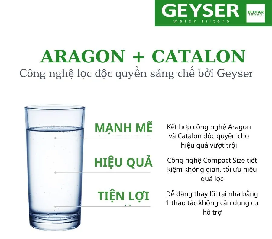 Công nghệ lọc mạnh mẽ, thiết kế tối ưu của bộ lọc Geyser Ecotar 9 Smart