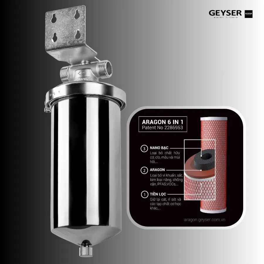 Cột lọc nước sinh hoạt phòng tắm Geyser Ecotar Premier 10BB 5