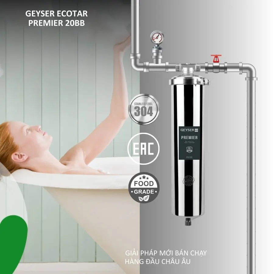Cột lọc nước sinh hoạt phòng tắm Geyser Ecotar Premier 20BB 1