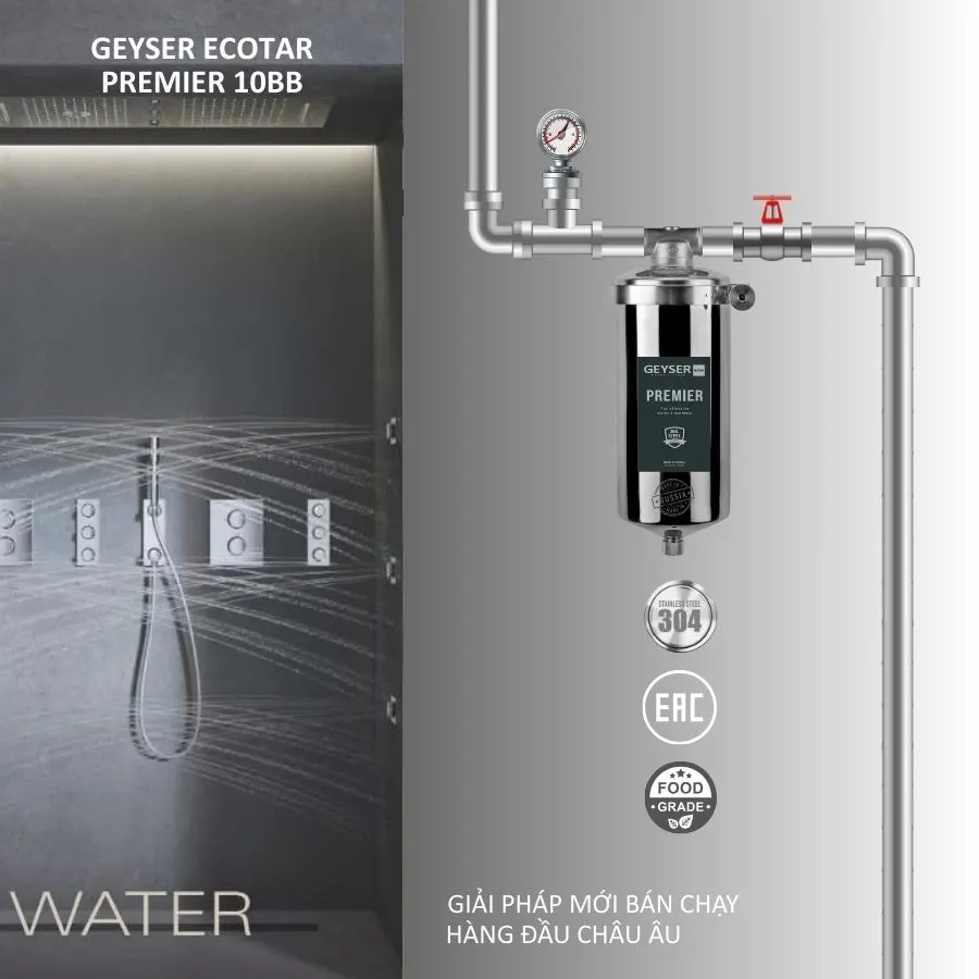 Cột lọc nước sinh hoạt phòng tắm Geyser Ecotar Premier 10BB 12