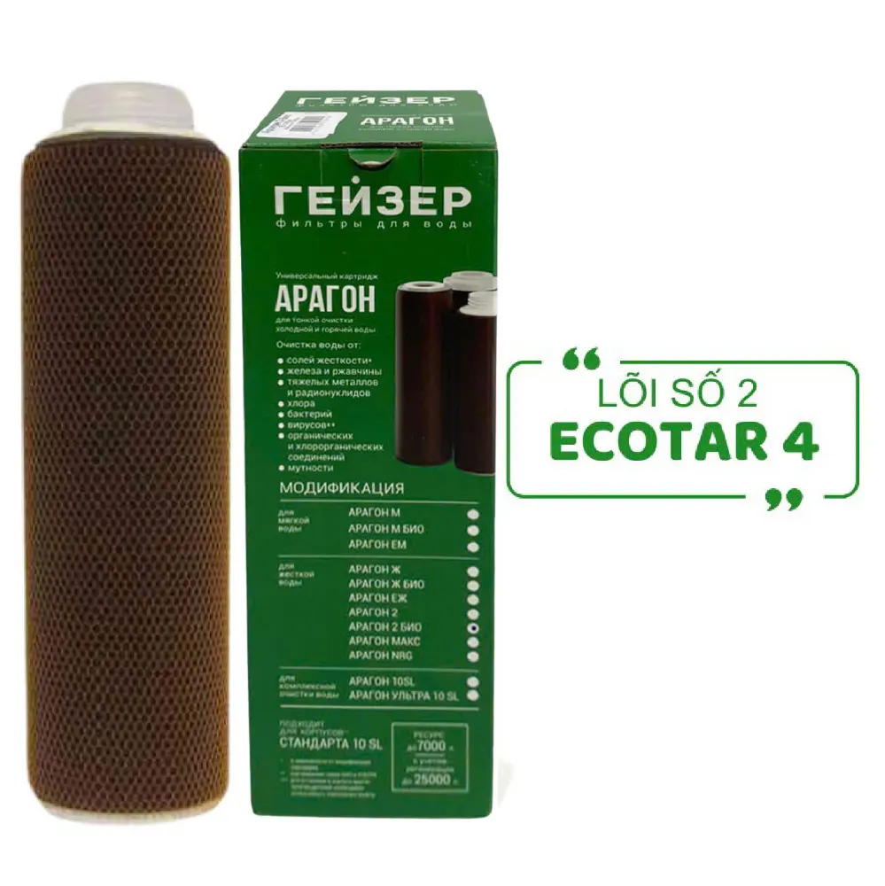 Lõi lọc Geyser Ecotar 4 Aragon Bio Ecotar nhập – hình ảnh chi tiết