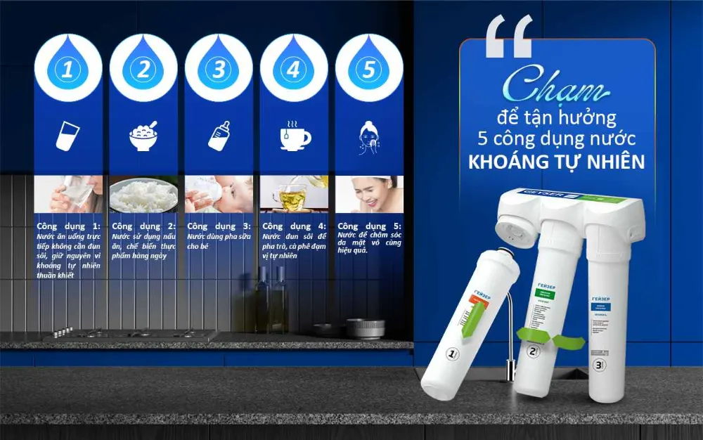 5 công dụng nước khoáng tự nhiên từ Geyser Ecotar 3 Smart