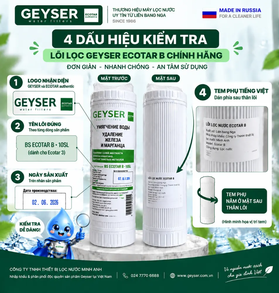 Lõi lọc nước Geyser Ecotar 3 nano Ecotar B – Nhập - ảnh 2