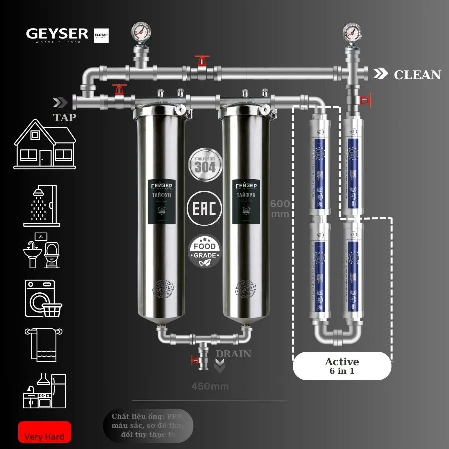 Hệ thống lọc nước tổng đầu nguồn Geyser Ecotar 2F4A - ảnh 4