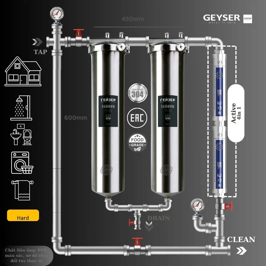 Hệ thống lọc nước tổng đầu nguồn Geyser Ecotar 2F2A - ảnh 4