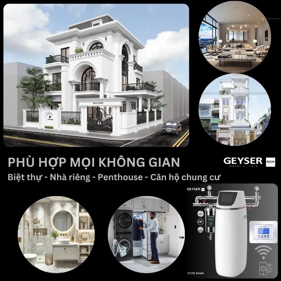 Hệ thống lọc tổng đầu nguồn gia đình tích hợp wifi thông minh Geyser Ecotar 1F10S Smart 9