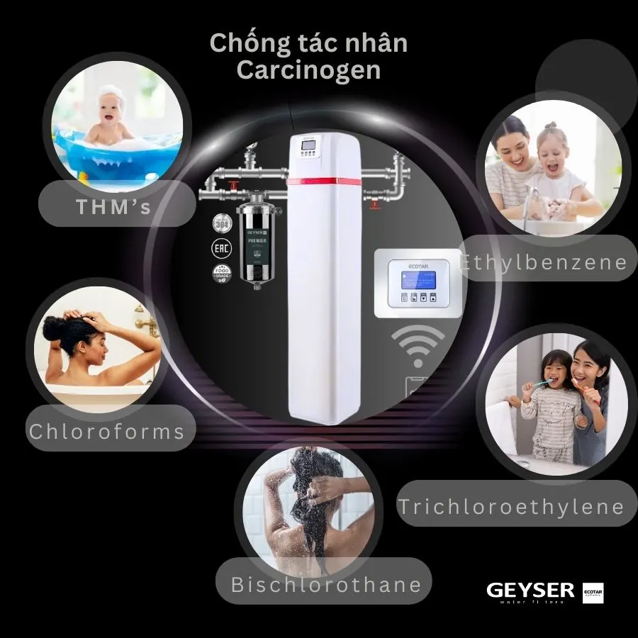 Hệ thống lọc tổng đầu nguồn gia đình Ecotar 1F10F Smart giúp chống các tác nhân gây ung thư trong nước