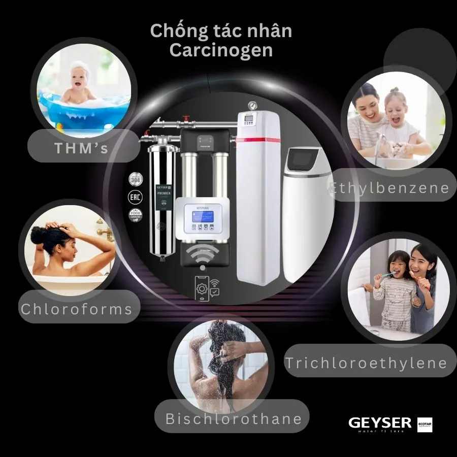 Hệ thống lọc tổng đầu nguồn villa biệt thự tích hợp điều khiển thông minh Geyser Ecotar Lux Smart Villa H3