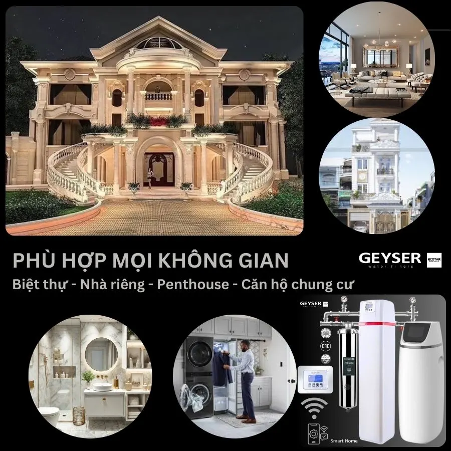 Hệ thống lọc tổng đầu nguồn villa biệt thự tích hợp điều khiển thông minh Geyser Ecotar Lux Smart Home 10