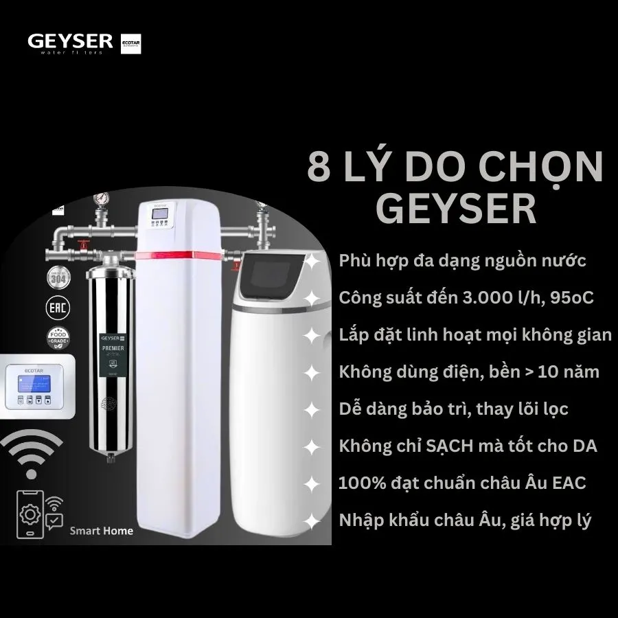 Hệ thống lọc tổng đầu nguồn villa biệt thự tích hợp điều khiển thông minh Geyser Ecotar Lux Smart Home 6