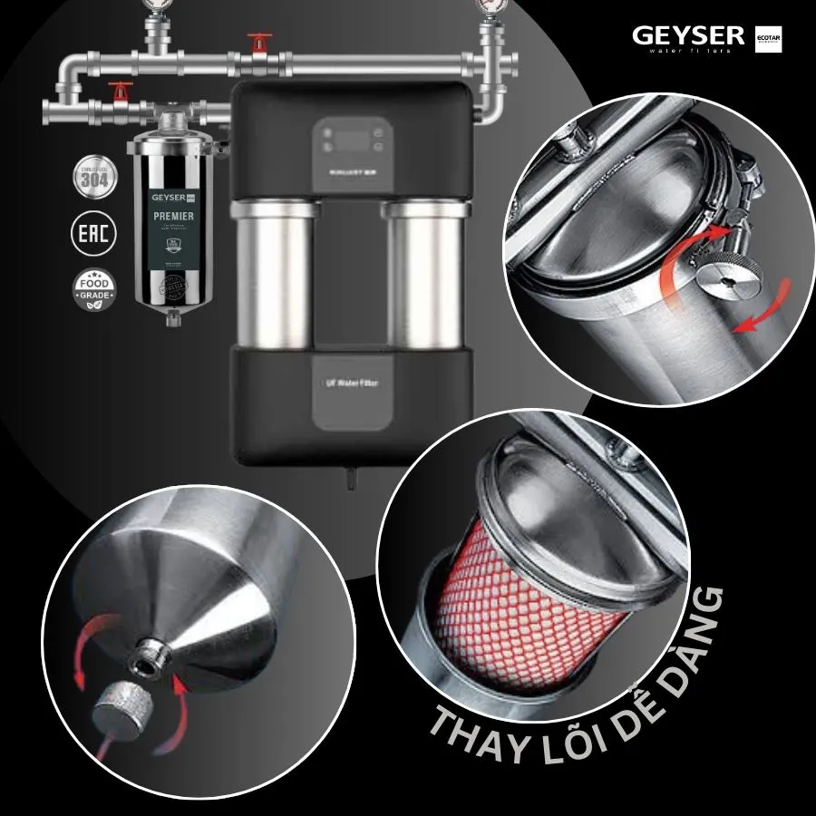 Hệ thống siêu lọc tổng đầu nguồn gia đình tích hợp điều khiển thông minh Geyser Ecotar 1F15UF 11