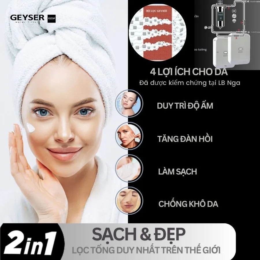 Lọc tổng âm trần trên đường ống Geyser Ecotar 1F2Ss loại bỏ tác nhân gây hại