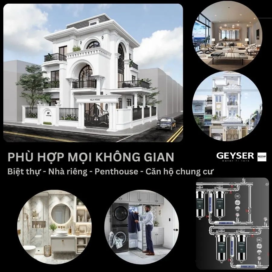 Lọc tổng đầu nguồn âm trần cao cấp dành cho Penthouse Geyser Ecotar 4F4As 2