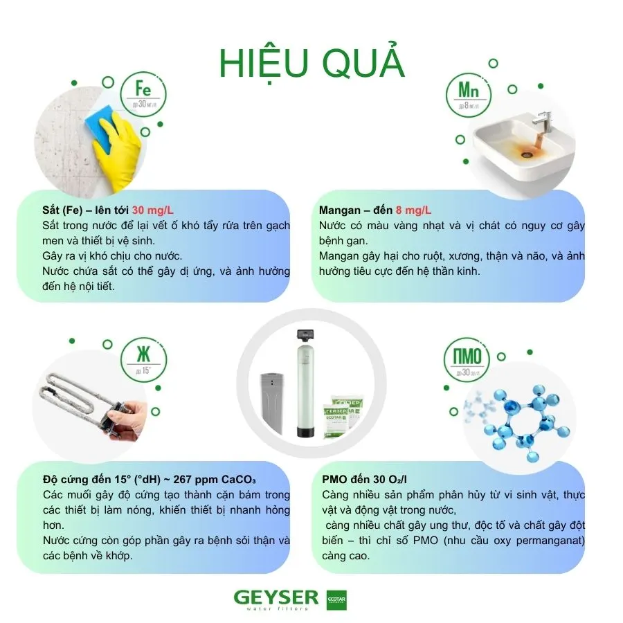 Lọc tổng đầu nguồn Geyser Ecotar Aquachief M422 khử sắt