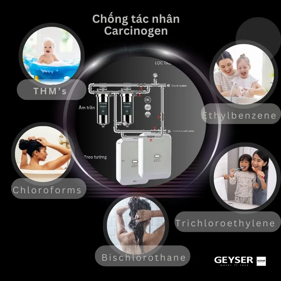 Lọc tổng đầu nguồn trên đường ống lắp âm trần căn hộ chung cư Geyser Ecotar 2F2Ss 4