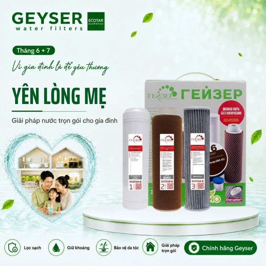 Bộ 3 lõi lọc nước nano nhập khẩu châu Âu dành cho chính hãng