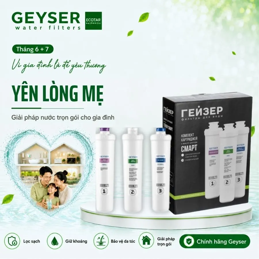 Bộ lõi lọc nước Geyser Ecotar 9 Smart chính hãng