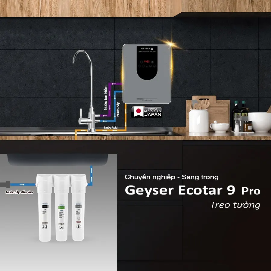 Lắp đặt máy Geyser Ecotar 9 Pro treo tường