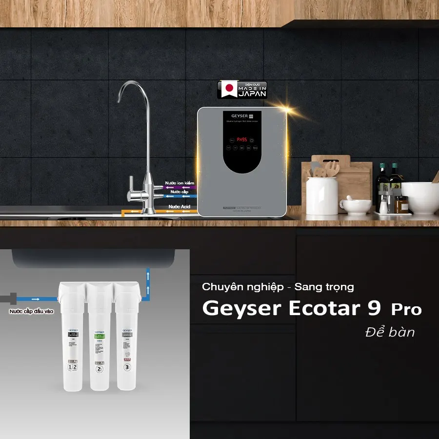 Lắp đặt máy Geyser Ecotar 9 Pro để bàn