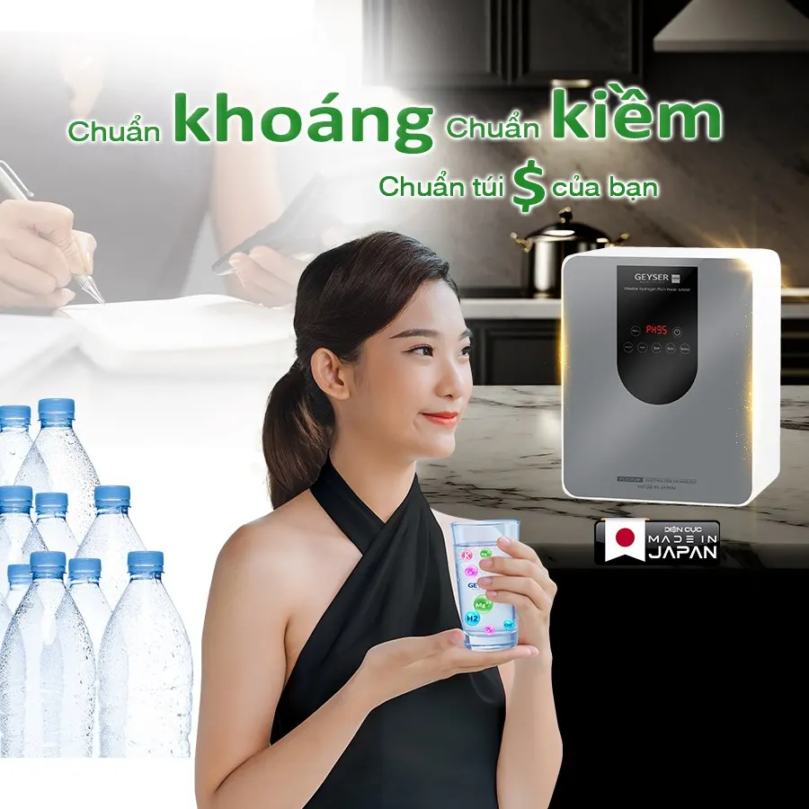 Chi phí đầu tư máy lọc nước ion kiềm giàu hydro Geyser Ecotar 9 Pro khá phải chăng