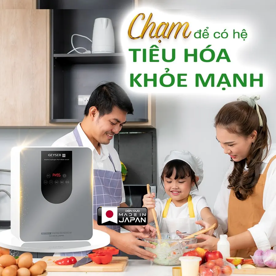 Nước ion kiềm giúp ổn định sức khỏe hệ tiêu hóa