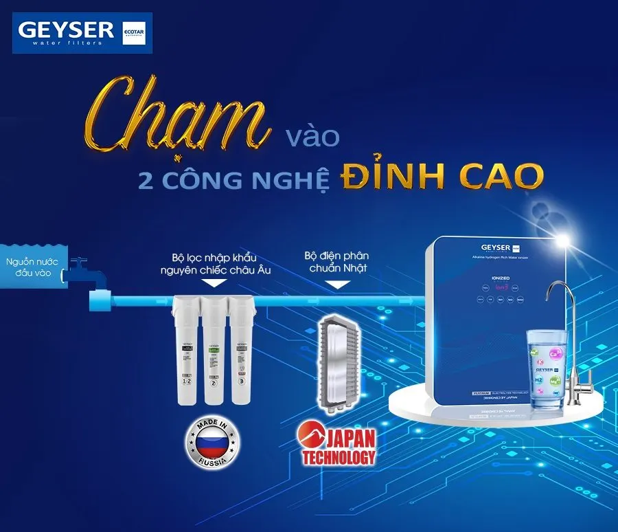 Máy lọc nước ion kiềm Geyser Ecotar 9 Slim T - ảnh 4