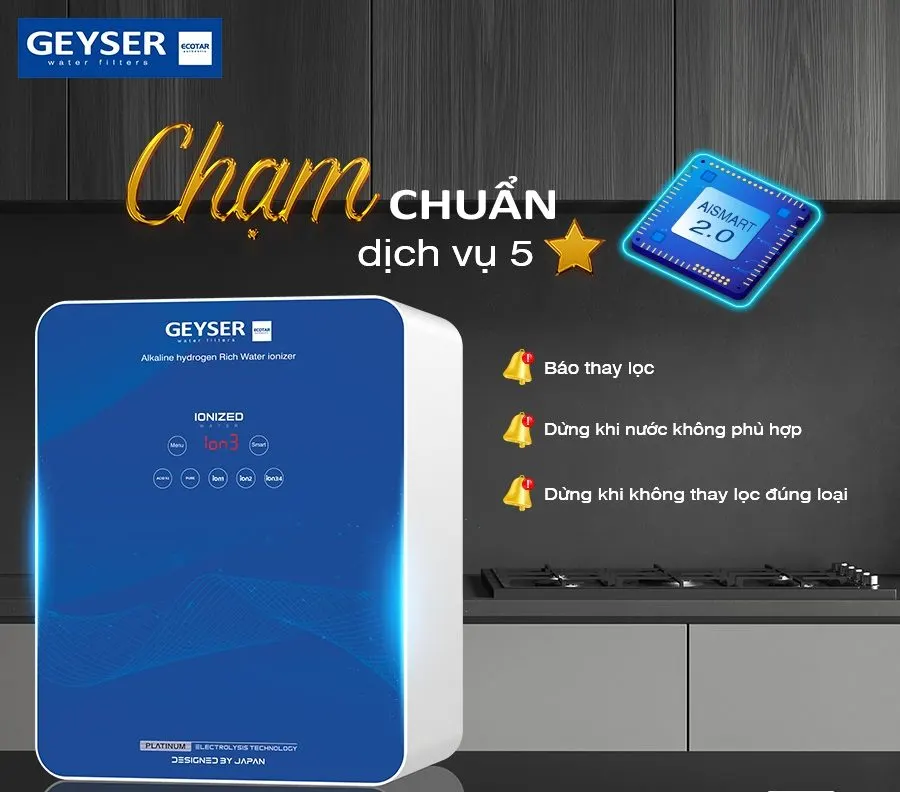 Công nghệ điều khiển Thông Minh, cảnh báo an toàn AISmart 2.0 của Geyser Ecotar 9 Slim T