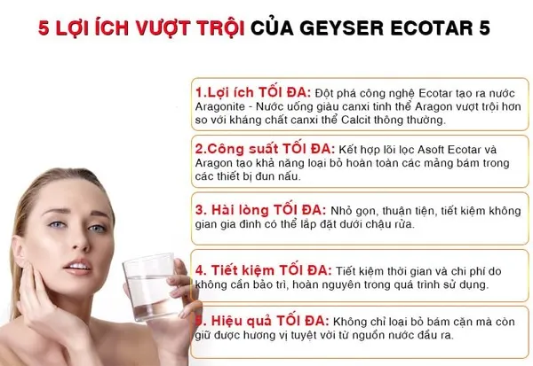 Sử dụng Geyser Ecotar có nhiều lợi ích