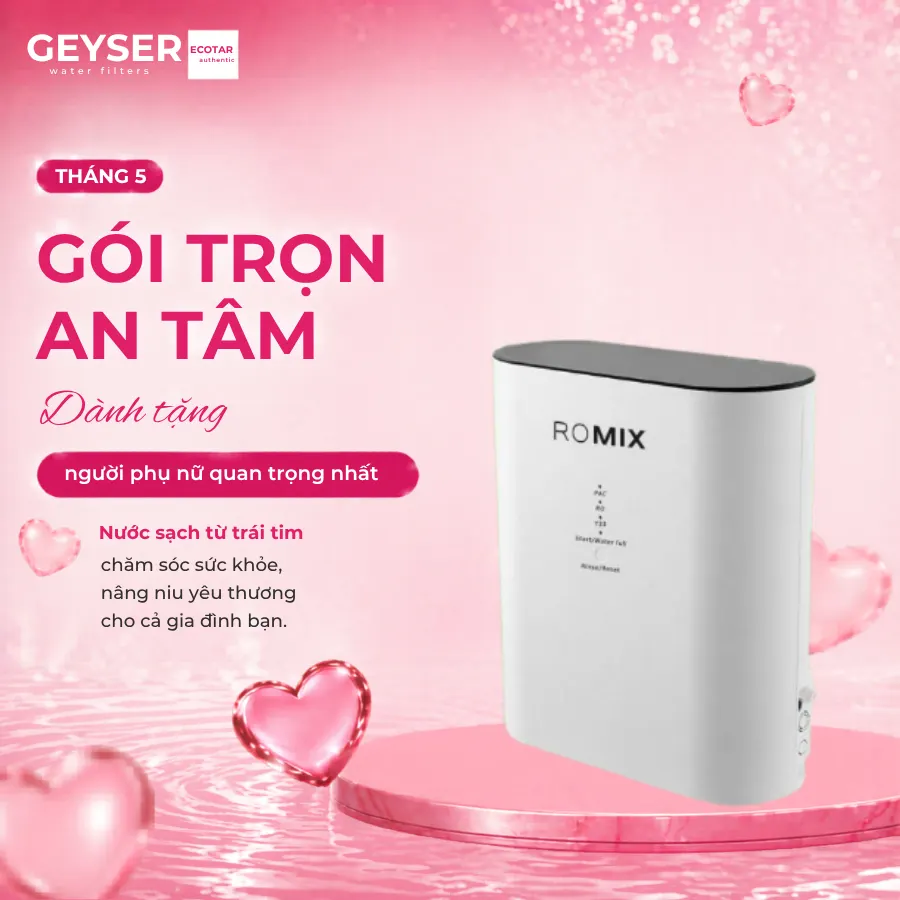 Bộ tiền xử lý cho máy lọc nước ion kiềm ROMIX chính hãng