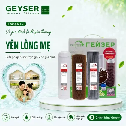Bộ 3 lõi lọc nước nano nhập khẩu châu Âu dành cho Geyser Ecotar 8